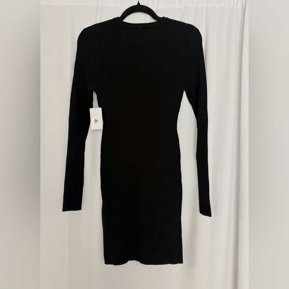 Good American Virgo Mini Dress Black Knit NWT Size L - Picture 4 of 8